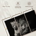 thumbnail image 6 of Elephant Stock Lion And Lioness Mates Wall Art - Horizontal Multi Panel Canvas - Living Room Wall Decor - Animal Multi Panel - Black And Gray Decor - 74" x 48", 6 of 8