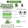 thumbnail image 2 of 40 Pices Fournitures De Fte De Football, Dcorations De Fte Thme D'anniversaire De Football, Ensemble De Dcorations De Gteau De Bannire De Ballons, 2 of 5