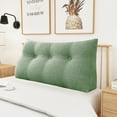 thumbnail image 3 of WOWMAX Sofa Daybed Large Filled Triangular Wedge Cushion Bed Backrest Positioning Support Pillow Reading Pillow Office Lumbar Pad with Removable Cover Green 47 Inches, 3 of 7