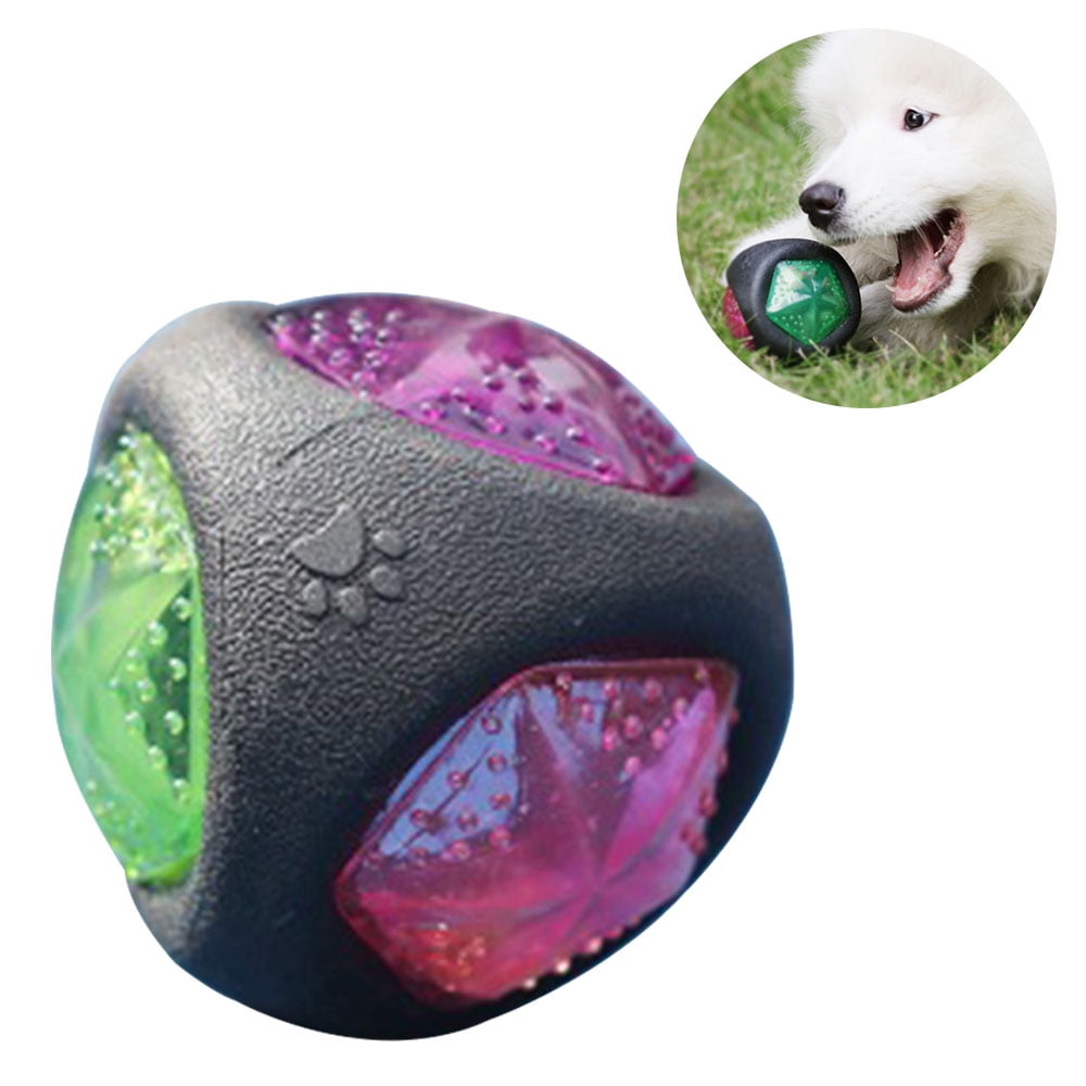 Greswe Dog Toy Ball With Led Light And Squeaker Dog Balls Toy For Dogs Play Ball For Dogs Glow In Changing Colours Made Of Thermoplastic Rubber