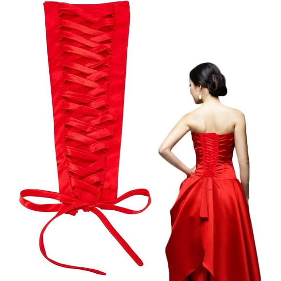 Wedding Dresses Corset Kit Corset Back Kit Women's Wedding Dress Zipper Replacement Adjustable Fit Satin Corset Red