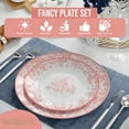 thumbnail image 3 of Crown Display 80-Piece Plastic Disposable Party Plates Set - Pink and White, 8 & 10 Inch, 3 of 6