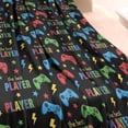 thumbnail image 3 of Multicolor Controllers Games Icons Black Pattern Blanket,Comfortable Soft Lamb Wool Throw Blanket,All Season,Warm Lightweight Blankets for Sofa Bed Couch Living Room Chair,60"x80", 3 of 4