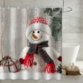 thumbnail image 5 of Cortina de ducha con estampado navideño, resistente a la humedad y al moho., 5 of 5