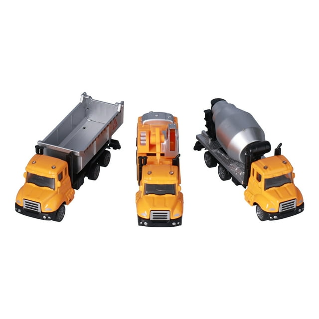 Juego de juguetes para camiones de construcción, vehículo de ingeniería anticaída realista para niños, regalos, juego de vehículos de ingeniería con retroceso