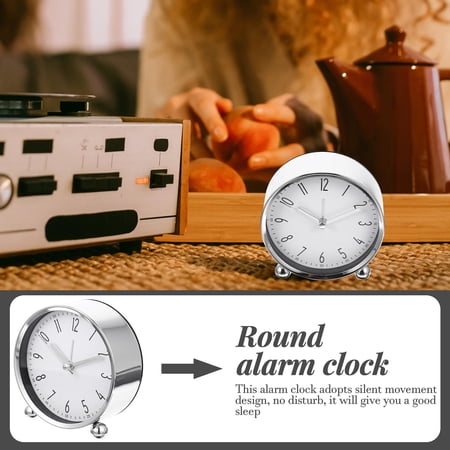 HONMEET Metal Round Alarm Clock Silent Movement for Bedroom Desk and Table Decor Multi Color HONMEET Metal Round Alarm Clock Silent Movement for Bedroom Desk and Table Decor Multi Color - 8233
