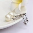 thumbnail image 5 of EOEMY 18K Gold Platinum Plated Pearl Zirconia Stud Drop Earrings L85-Silver, 5 of 5