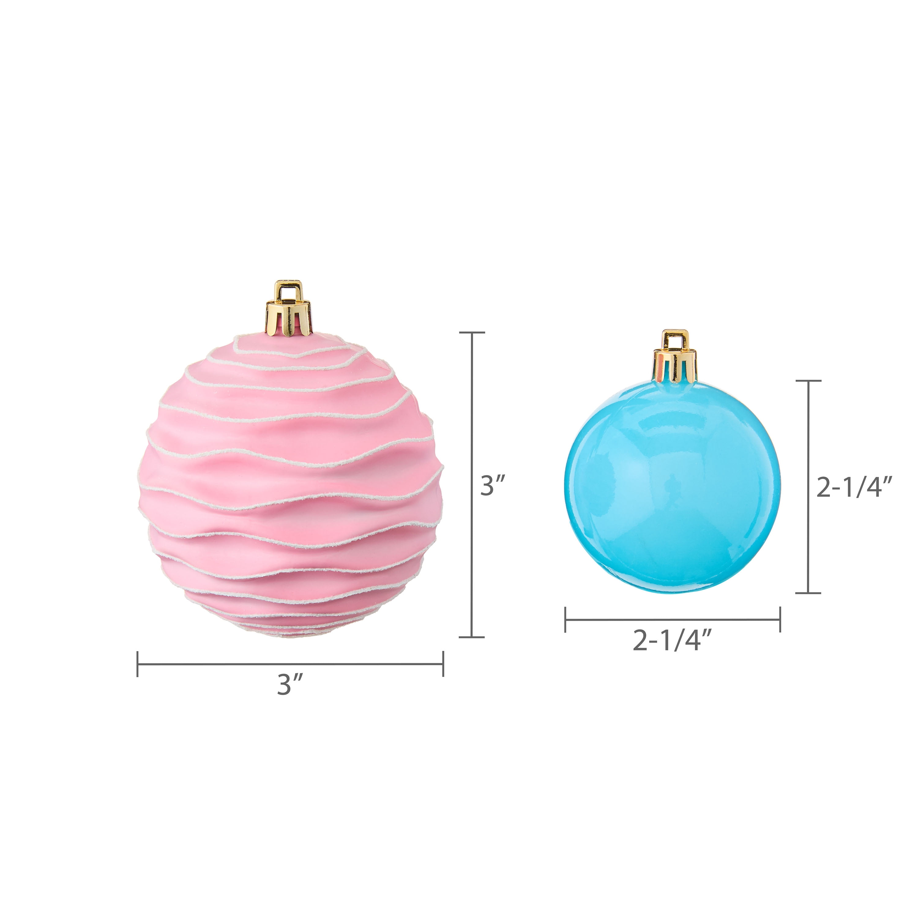 Candy Shatterproof Christmas Ball Ornaments, 9.5 in, 75 Count, by Holiday Time