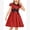 Red, variant on IDOPIP Kids Girls 1950s Retro Vintage Dress Short Puff Sleeve Contrast Panel Swing Party Dresses 7-8 Years Pink