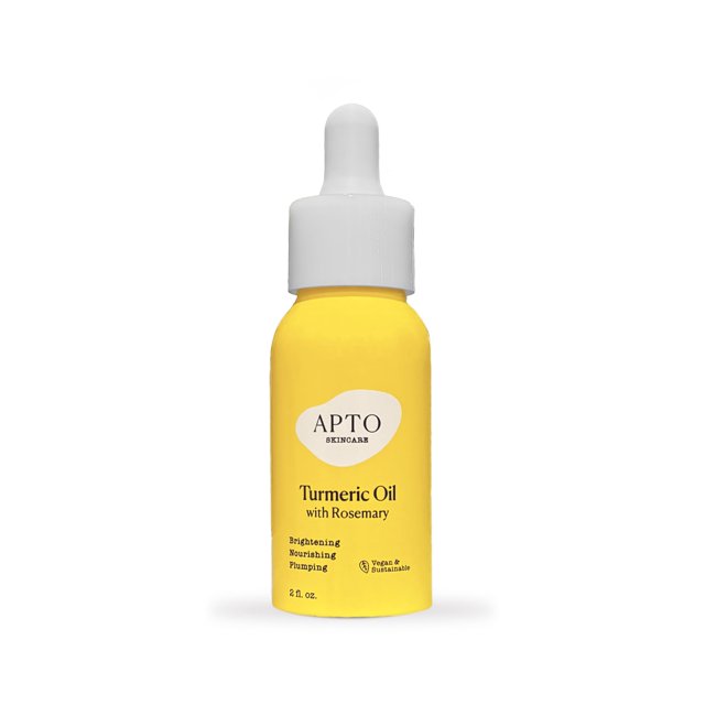 Aceite de cúrcuma APTO con romero: aceite facial iluminador e hidratante para una piel húmeda y tersa 2 fl. onz.