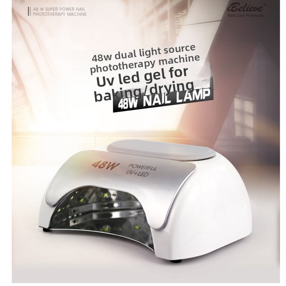 48W UV LED Nail Lamp - Auto Sensor Manicure Dryer for Gel & Regular Polish, Dual Use Curing Light with Fast Drying, Home & Salon Nail Art Machine