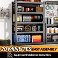 thumbnail image 6 of Metal Garage Storage Shelves Heavy Duty Shelving Unit 5 Tier Steel Adjustable Organizing Shelves 2500 LBS Capacity Industrial Shelving Ideal for Garage Tote Basement Pantry Outdoor, 6 of 9