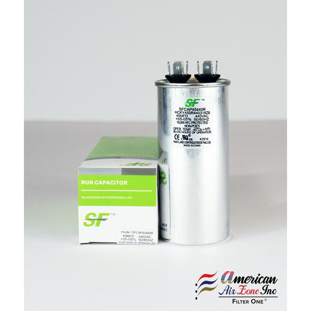 TRANE SF Run Capacitor 45 MFD (MicroFarad) 370/440 Volts (2 Pack