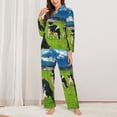 thumbnail image 2 of Fotbe Grazing Cows Mountain View Conjunto de Pijama de Manga Larga para Mujer con Estampado, Ropa de Dormir de 2 Piezas, Conjunto de Casa Suave y Cómodo con Bolsillos-X-Large, 2 of 7