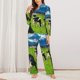 thumbnail image 2 of Balery Grazing Cows Mountain View Conjunto de Pijama con Estampado para Mujer, Conjunto de Dos Piezas con Manga Larga, Ropa de Dormir Suave con Bolsillos, Pijamas Cómodos-X-Large, 2 of 7