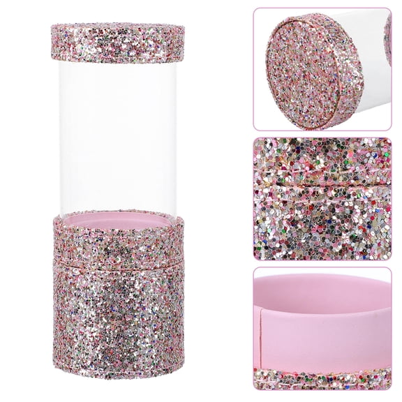 EXHUMKY Transparent Makeup Brush Holder Organizer Stand, Creative Design, , Easy to Clean, 1 Set for Cosmetic Storage