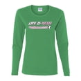 thumbnail image 2 of Wild Bobby Life Is Miami Soccer GOAT Sports Women Graphic Long Sleeve Tee, Kelly, X-Large, 2 of 5