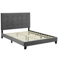 thumbnail image 3 of Modway Melanie Performance Velvet Upholstered Tufted King Platform Bed in Gray, 3 of 5