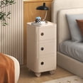 thumbnail image 4 of Mesita de noche cuadrada moderna con cajones, gabinete de almacenamiento multifuncional para sala de estar, dormitorio, gabinetes de plástico duraderos, 4 of 4