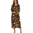 thumbnail image 4 of FOR U DESIGNS Pumpkin Maple Leaf Print House Dresses for Women, Breathable Long Sleeve Night Shirts Soft House Dress with Pockets, Duster Lounger Robe Fall Home Decor with Zipper, 3XL, 4 of 8