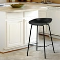 thumbnail image 6 of 2xhome - Set of 2 Black 28" Seat Height Black Molded Plastic Bar Stool Modern Barstool Counter Stools with Backs and armless Metal Legs, 6 of 10