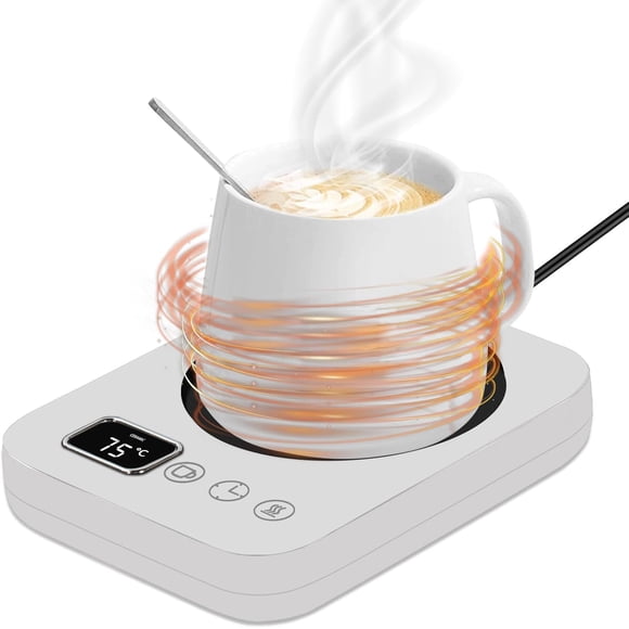 MIAOKE Calentador de Tazas de Café, Calentador de Tazas Inteligente con 3 Configuraciones de Temperatura Calentador de Tazas para Escritorio 4H Auto Encendido/Apagado Posavasos, Calentador