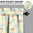 thumbnail image 5 of Kitchen Curtains 36 Inch Short - 3 Panel Set, Flamingo Tropical Bird Print, Rod Pocket Window Curtain, 100% Polyester for Hawaiian Summer Beach Decor, Easy Wash, 5 of 6
