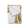 thumbnail image 2 of Christmas Soft Flannel Fleece Throw Blanket, Taste of Xmas Season Frame Gingerbread Cookies and Biscuits, Cozy Plush for Indoor and Outdoor Use, 70" x 90", Green Brown and Red, by Ambesonne, 2 of 5