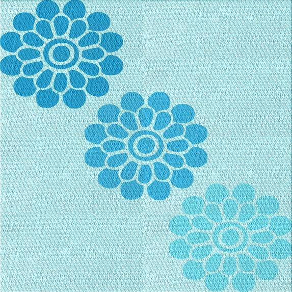 Ahgly Company Machine Washable Indoor Square Transitional Blue Diamond Blue Area Rugs, 8' Square