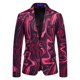 thumbnail image 5 of RKSTN 2PC Men's Tuxedo Suits Turndown Collar Single Breasted Button Printed Dress Suit Set Mens Oversized Lapel Slim Fits Print Blazer Jacket and Pant 2 Piece Set Wedding Performance Prom Dress Set, 5 of 9
