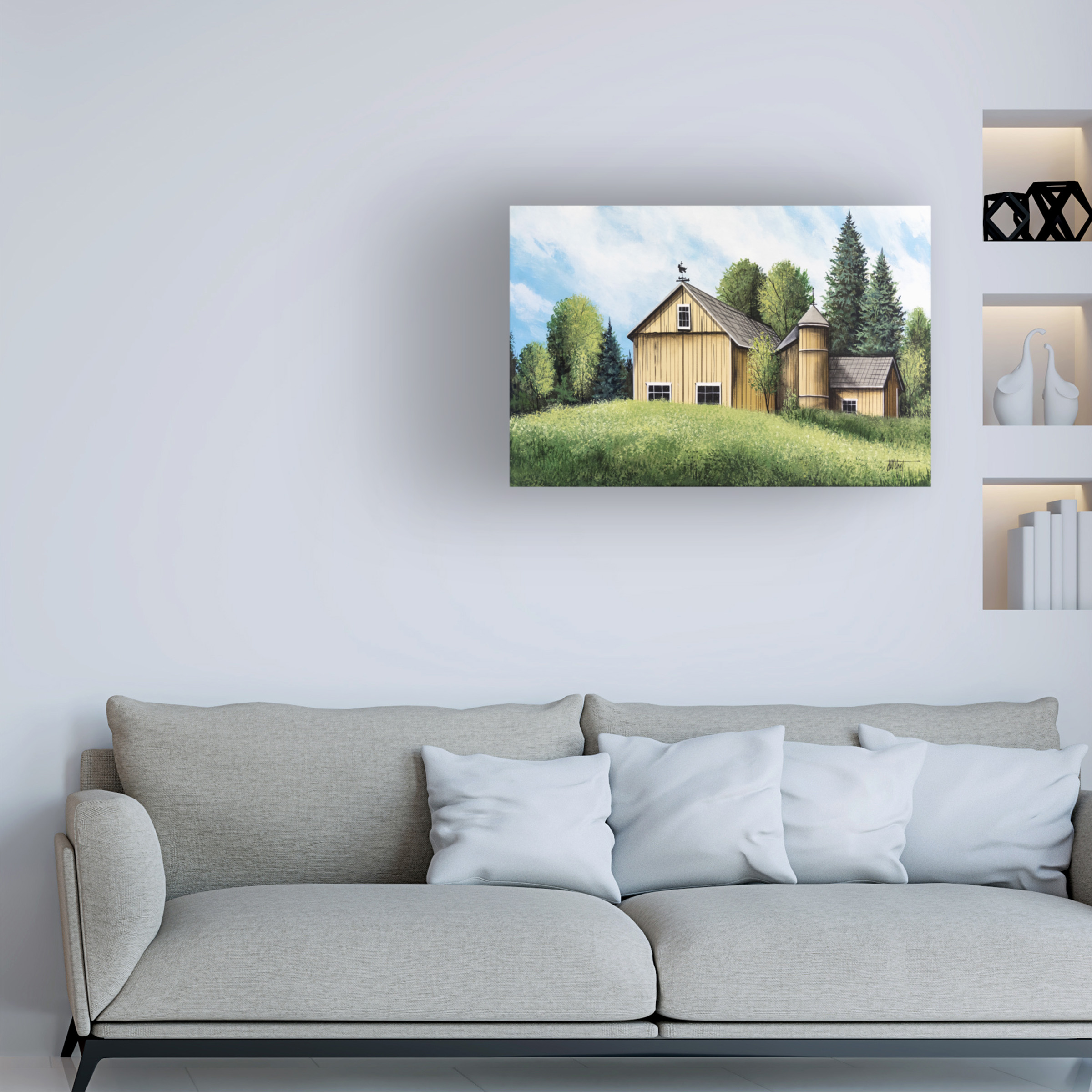 Trademark Fine Art 'Yellow Barn Summer' Canvas Art by Debbi Wetzel