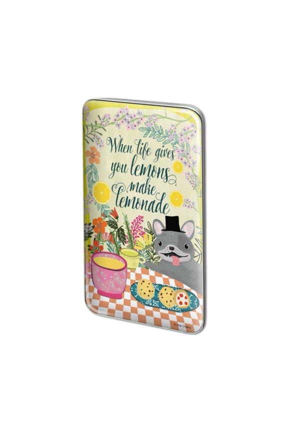 When Life Gives You Lemons Make Lemonade Dog Metal Rectangle Lapel Hat Pin Tie Tack Pinback