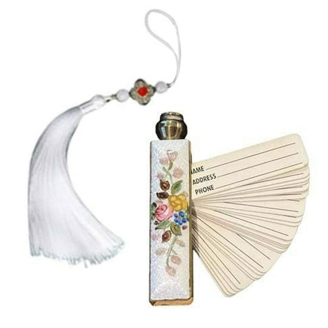 Carnet d'Adresses Téléphone en Laiton Émaillé Antique Mini de Poche à Motif Floral Répertoire Rétro Carnet pour Sac à Main Idée Unique
