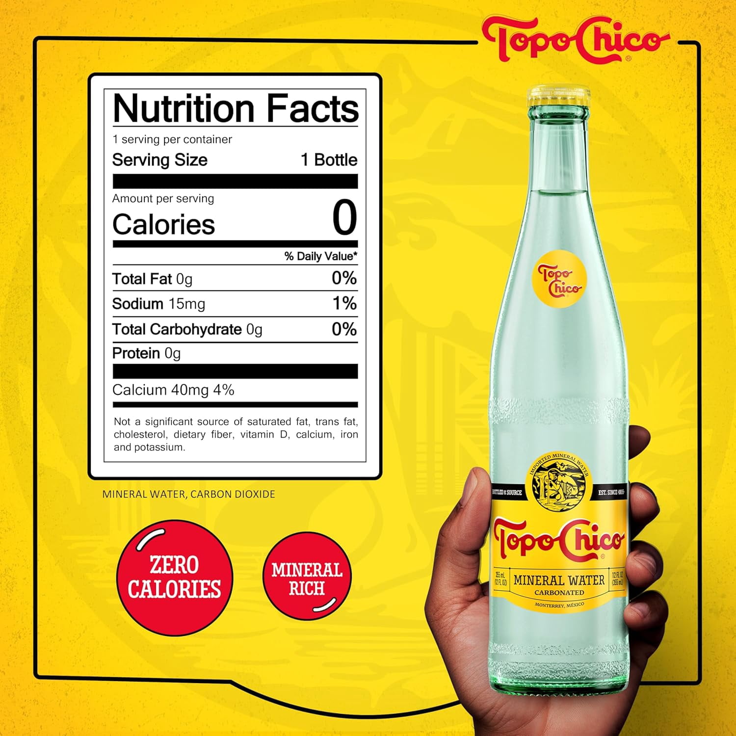 TOPO CHICO Mineral Water, 12 Fl Oz, Pack of 24