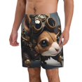 thumbnail image 2 of Fuzoiu Steampunk Squirrel Pilot Print Men's Beach Shorts,Men's Swim Trunks,Quick Dry Board Shorts with Pockets,Men's Bathing Suits for Surfing, Running, and Casual Wear-Large, 2 of 6