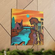 Frontier Town Scene - Canvas