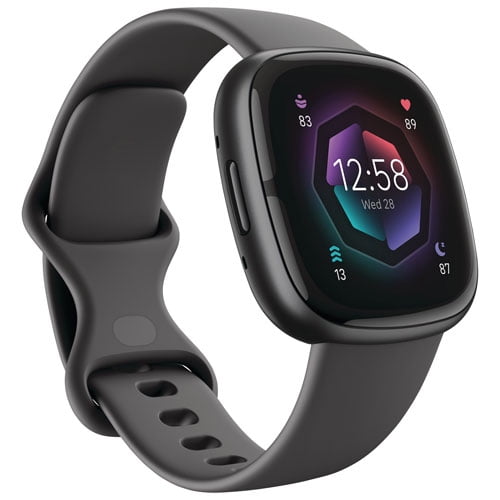 Montre Intelligente Fitbit Sense 2 Reconditionnée avec Moniteur de Fréquence Cardiaque - Bracelet Graphite - Grade B