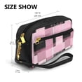 thumbnail image 3 of Portable Makeup Storage Bag 7.87×3.35×2.16in Portable Design Pu Leather Made Of A Bag For Multi-Use Plaid Fall Camo Pink_4, 3 of 4