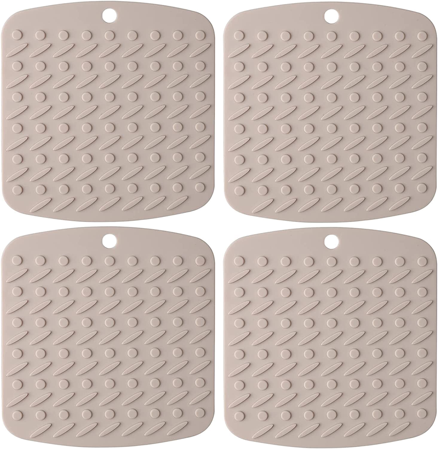 Set Of 4 Silicone Trivet Mats – Heat Resistant Daisy Flower Design In White, Yellow, Pink, Purple For Hot Dishes