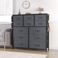thumbnail image 3 of TROPOW Commode pour Chambre avec 12 Tiroirs, Commodes et Chiffonniers pour Couloir, Entrée, Unité d'Organisation de Rangement avec Tissu, Cadre en Métal Robuste, Dessus en Bois, Poignée à Tirage Facile, 3 of 9