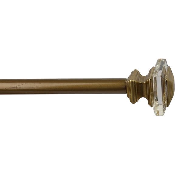 Urbanest Adjustable Single Curtain Rod Set Cassini Finials – 3/4 - Inch Diameter, With Renaissance Gold Rod, 28–48 Inches