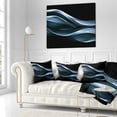thumbnail image 3 of Designart Fractal Lines Blue in Black - Abstract Throw Pillow - 18x18, 3 of 5