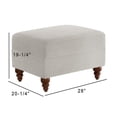 thumbnail image 3 of Comfort Pointe Clarendon Sea Oat Beige Fabric Upholstered Ottoman, 3 of 7