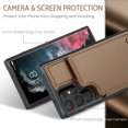 thumbnail image 2 of Mantto Case for Samsung Galaxy S22 Ultra with Card Holder, Retro PU Leather RFID Blocking Credit Card Slots Double Magnetic Clasp Flip Kickstand Shockproof Phone Cover for Galaxy S22 Ultra,Brown, 2 of 9