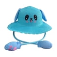 thumbnail image 2 of Sombrero de verano para niños, gorras de bebé, gorra panamá portátil para playa, sombrero de conejo para bebé azul, 2 of 9