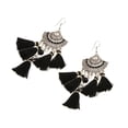 thumbnail image 4 of 1 Par de Pendientes Colgantes de Estilo étnico Vintage con Flecos Y Borlas, Regalo de Diseño Bohemio para Bodas de Cumpleaños Negro Zulema pendientes étnicos de la borla, 4 of 7