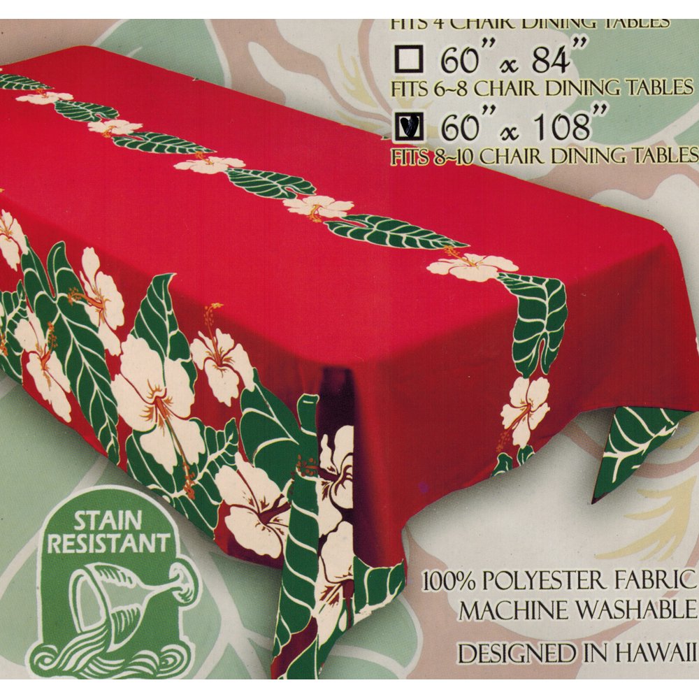 Hawaiian Fabric Tablecloth 60inch By 108inch (Christmas, Holiday