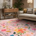 thumbnail image 7 of GUUCHA 8'x10'Area Rugs for Living Room Floral Print Rug Floor Carpet for Bedroom,Pink, 7 of 7