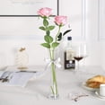 thumbnail image 4 of ZOELNIC 10 rosas artificiales para San Valentín, rosas de seda de tacto real, ramos de tallo largo con una sola flor falsa para decoración del hogar, boda o fiesta (10 rosas), 4 of 7