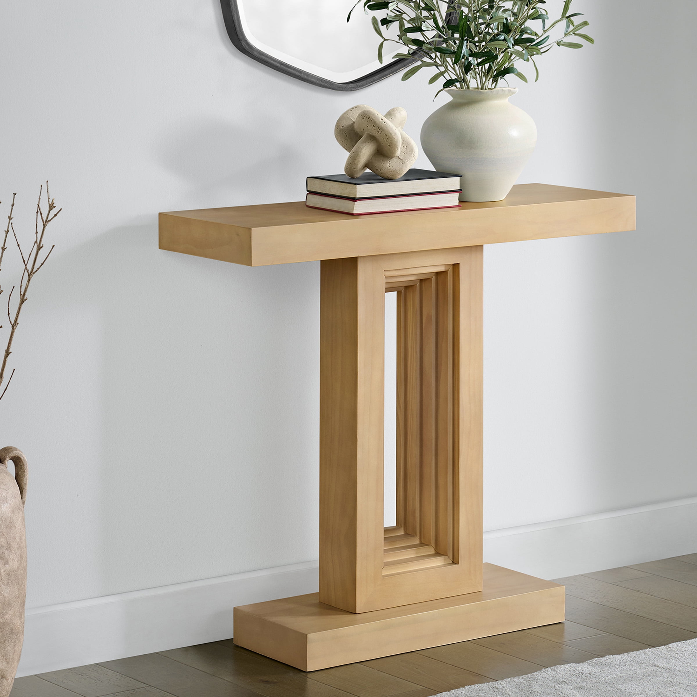 Alaterre Furniture Pismo Solid Wood Console Table - 36 Inch Modern Small Entryway Table (Light Oak)